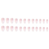 24 Pcs Glossy Short Ballerina Press On Nails Pink Gradient Fake Nails Artificial Finger Manicure False Nails For Women LANFUBEISI