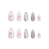 3D Y2K Style Droplet Sensation Fake Nails Starlight Love Pink Color Full Cover Artificial False Nails For Women Daily Salon Use LANFUBEISI