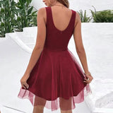 运费8 Elegant Chiffon Dress Women's Sleeveless Suspender Skirt Sexy Skirt A-line Dress Summer 2024 Women Robe LANFUBEISI