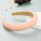 Handwoven Crystal Hair Bands From Europe And America, Women's Baroque Sponge Thickened Headband, Simple Hair Accessories LANFUBEISI