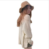 Knitted Cardigan women plus size Summer cardigan Sweater women Loose Hollow coat kardigan Sweter Cardigans korean top LANFUBEISI