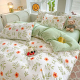 LANFUBEISI Floral Bedding Set with Duvet Cover No Filling Flat Sheet with Pillowcases 2024 New Kids Queen Full Size Boys Girls Bed Linen LANFUBEISI