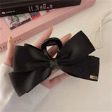 LANFUBEISI Large Black Fabric Bow Grab Hair Clips Women's New Korean Style Hairpin Fashion Shark Cawl Clips Girls Hair Accessories LANFUBEISI