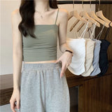 Sexy Crop Tops Women Summer Shirring Sleeveless Slim Camis Tops Bodycon with Chest Pad Fashion Casual Tops Female LANFUBEISI