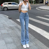 LANFUBEISI Women Flare Jeans High Waist Flt Skinny Jean Femee Pants Hot Elastic Fashion Korean Y2K Denim Pant Trousers 4 Color