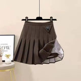 Plush Thickened Casual Long Sleeved Hooded Mini Pleated Skirt Two-piece Set Fashionable Women's Skirt Set LANFUBEISI