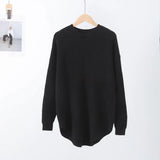 Casual Loose Knit Pullover Women Solid O-neck Fluffy Sweater Female 2023 Autum Warm Soft Fashion Long Sleeve Lady Knitwear LANFUBEISI