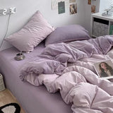 LANFUBEISI Nordic Princess Purple Bedding Set Girls Boys Single Double Size Flat Sheet Duvet Cover Pillowcase Bed Linens Home Textile LANFUBEISI