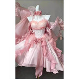 Women's  Lolita Suspender Dress Umbrella Princess  Dress Flower Wedding Halloween Clothing LANFUBEISI