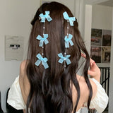 Bow Cute Hairpin Pink Blue Fashion Hair Clips Word Clip For Girls Sweet Travel Styling Tools Hair Accessories Korean Headwear LANFUBEISI