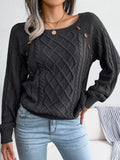 Women Casual Square Collar Buttons Long Sleeve Knitted Pullovers And Sweaters For Autumn Winter 2023 LANFUBEISI