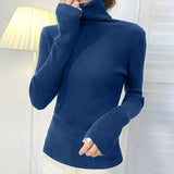 New Knitting Pullover Sweater Long Sleeve Bottom Shirt Slim Turtleneck Sweaters Autumn Winter Soft Blouse Jumpers For Women 2023 LANFUBEISI