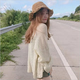 Knitted Cardigan women plus size Summer cardigan Sweater women Loose Hollow coat kardigan Sweter Cardigans korean top LANFUBEISI