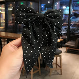 Korean Style Dots Floral Big Bow Hair Clips For Women Elegant Ponytail Hairpins Girl Hair Accessories Barrette Gift Wholesale LANFUBEISI