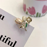 New exquisite flower pearl small clip clip hair clip ladies pink sweet broken hair side bangs clip hair accessories headdress LANFUBEISI