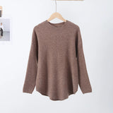 Casual Loose Knit Pullover Women Solid O-neck Fluffy Sweater Female 2023 Autum Warm Soft Fashion Long Sleeve Lady Knitwear LANFUBEISI