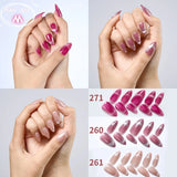 10Pcs Handmade Nail Set French Cat Eyes Red Nails Long Press on Nails Almond Reusable Acrylic Fake Nails with Glue Stick-on LANFUBEISI