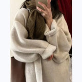 Soft Thickeing Coat Women Design Autumn Winter Long Knitted Cardigan Women Open Stitch Elegant Knitwear 2024 V-neck Sweater LANFUBEISI