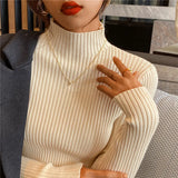 Women Sweaters Cute Button Up O-Neck Long Sleeve Pullovers Autumn Knitted Bottoming Shirts Korean Single Breasted Undercoat Tops LANFUBEISI