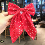 Korean Style Dots Floral Big Bow Hair Clips For Women Elegant Ponytail Hairpins Girl Hair Accessories Barrette Gift Wholesale LANFUBEISI