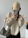 Winter Women Sweater Knitted Cardigan Oversize Girls Sweater Woman Cashmere Pullover Tops Long Sleeve Maxi Vintage Y2k Thick LANFUBEISI