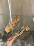 LANFUBEISI Summer Beach Open Toe Fairy Sandals Woman Korean Fashion Non-slip Shoes Casual Cross-Tie Sandals Female Elegant Design LANFUBEISI