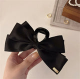 LANFUBEISI Large Black Fabric Bow Grab Hair Clips Women's New Korean Style Hairpin Fashion Shark Cawl Clips Girls Hair Accessories LANFUBEISI