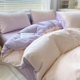 LANFUBEISI Nordic Princess Purple Bedding Set Girls Boys Single Double Size Flat Sheet Duvet Cover Pillowcase Bed Linens Home Textile LANFUBEISI