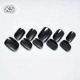 10Pcs Handmade Nail Set French Cat Eyes Red Nails Long Press on Nails Almond Reusable Acrylic Fake Nails with Glue Stick-on LANFUBEISI