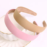 Satin Covered Headband Plain Hair Band Non-slip Ribbon Hairband for Women Girls DIY Hair Accessories Band Tiara LANFUBEISI