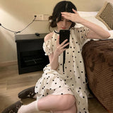 Japanese Kawaii Mini Dress Women Casual Elegant Lolita Dress Female Outwear Beach Style Even Party Clothing Summer Chic Print LANFUBEISI