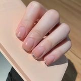 24Pcs Short Square False Nails Adhesive Display Girls With Short False Gel Nails Almond Tips Removable Press On Nails Set Of Art LANFUBEISI