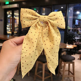 Korean Style Dots Floral Big Bow Hair Clips For Women Elegant Ponytail Hairpins Girl Hair Accessories Barrette Gift Wholesale LANFUBEISI