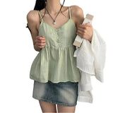 Women V Neck Lace Sleeveless Tank Tops Ladies Casual Loose Shirt Vest Tee Blouse Clothing LANFUBEISI