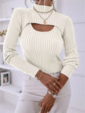 LANFUBEISI Women Knit Two-Piece Sweater Set Autumn Office Lady High Neck Long Sleeve Crop Tops+Ribbed Sling Vest Knitwear Outfit