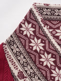 8 Womens Christmas Sweaters Snowflake Tribal Pattern Shawl Neck Knit Top Texture Mock Button Knitted Tops 2024 New LANFUBEISI