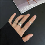 The Tide Cool Ring Set Female Korean Ring Ring Net Red Jewelry Not Fade Color Ring Cold Wind Hip Hop Index Finger Ring LANFUBEISI
