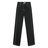 2023 Spring Flare Jeans For Women Line Denim Straight Pants Jeans Full Length Female Trousers Jean Sleeveless Sexy Vest 4530 LANFUBEISI