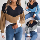 LANFUBEISI Color Lantern Long Sleeve Knitted Sweater Women Casual Pullovers Autumn Winter