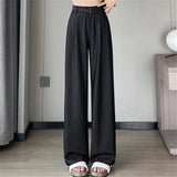 Vintage Women's Denim Jeans Women's Wide Leg Pants 2024 New Summer Spring High Waist Casual Loose Trousers Female LANFUBEISI