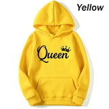 Fashion Men Women Long Sleeve Pullover Hooded Sweatshirts Unisex King and Queen Print Hoodies Casual Streetwear Couple Sweat LANFUBEISI