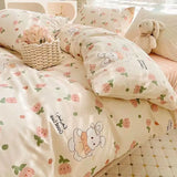 LANFUBEISI Korean Style Bedding Set Boys Girls Twin Queen Size Duvet Cover Flat Sheet Pillowcase Bed Linen Kids Adult Fashion Home Textile LANFUBEISI