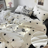 LANFUBEISI Simple Style Bed Linen Set Skin-friendly Bedsheet Set Pillowcase 이불세트 Brushed Bedclothes Single/Full/Queen/King Size Bedding Set