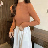 New Knitting Pullover Sweater Long Sleeve Bottom Shirt Slim Turtleneck Sweaters Autumn Winter Soft Blouse Jumpers For Women 2023 LANFUBEISI