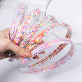 Transparent Quicksand Headbands For Children Kids Girls Fashion Glitter Sequin Teeth Hairbands Bezel Hair Hoops Hair Accessories LANFUBEISI