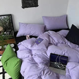 LANFUBEISI Nordic Princess Purple Bedding Set Girls Boys Single Double Size Flat Sheet Duvet Cover Pillowcase Bed Linens Home Textile LANFUBEISI