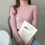 New Knitting Pullover Sweater Long Sleeve Bottom Shirt Slim Turtleneck Sweaters Autumn Winter Soft Blouse Jumpers For Women 2023 LANFUBEISI