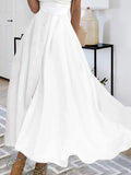 运费16 V-neck Party Long Dress Women Night Dresses White High Waist Dance Wedding Prom Bridesmaid Maxi Y2k Dresses Summer Vestidos LANFUBEISI