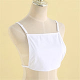 Floral Cotton Mock Camisole Bras Cleavage Cover Overlay Panel Vest Wrapped Chest LANFUBEISI
