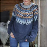 2023 Autumn and Winter Womens Sweater Acrylic Thick Needle Thick Jacquard Wool Sweater LANFUBEISI